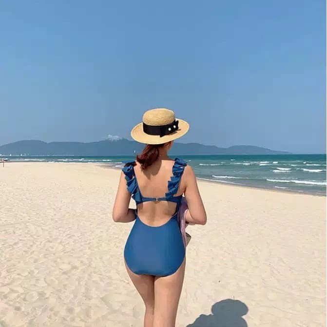 BEST QUALITY BLUE SWIMSUIT BAJU RENANG WANITA DEWASA BIKINI RENANG MONOKINI PREMIUM BEST BRAND