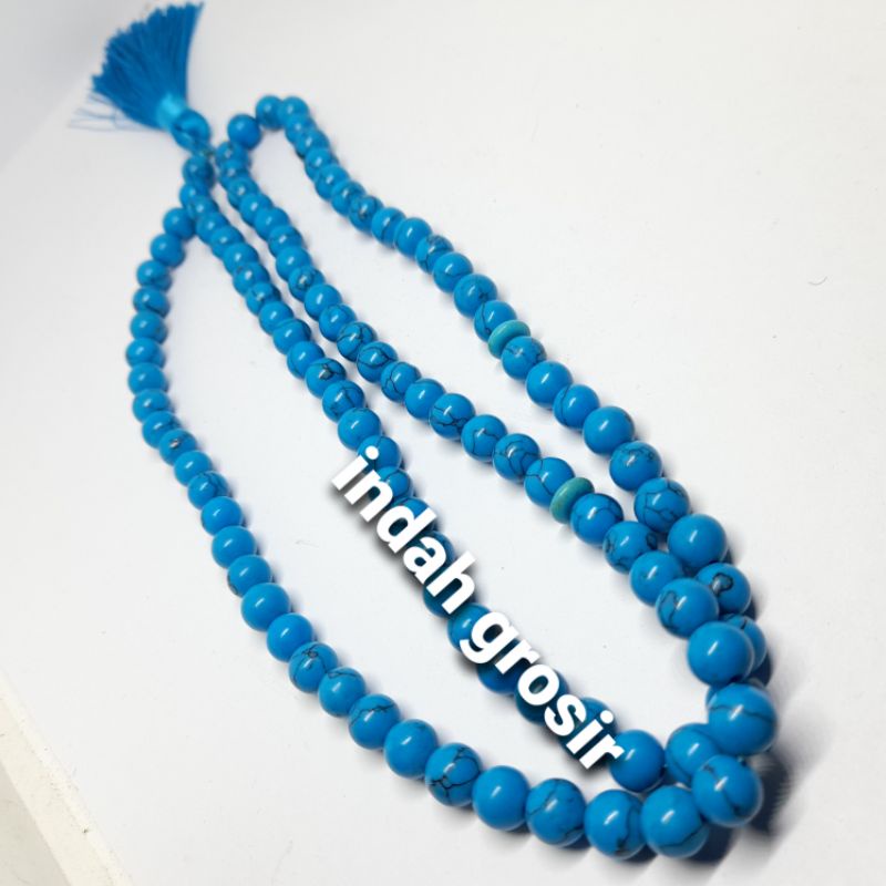 TASBIH BATU PIRUS BIRU 8MM 99BUTIR ORIGINAL