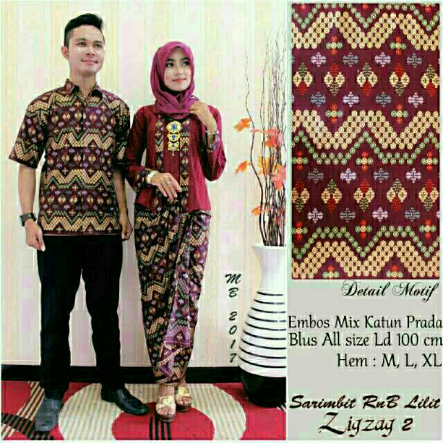 Model Baju Batik Couple Muslim Modern Elsanti Etnic Trend 2018