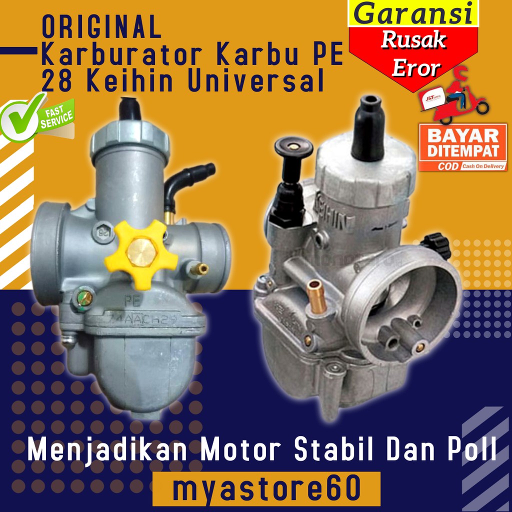 Karburator Karbu Carburator Karbulator PE 28 PE28 Keihin Original Universal Sparepart Mesin Motor