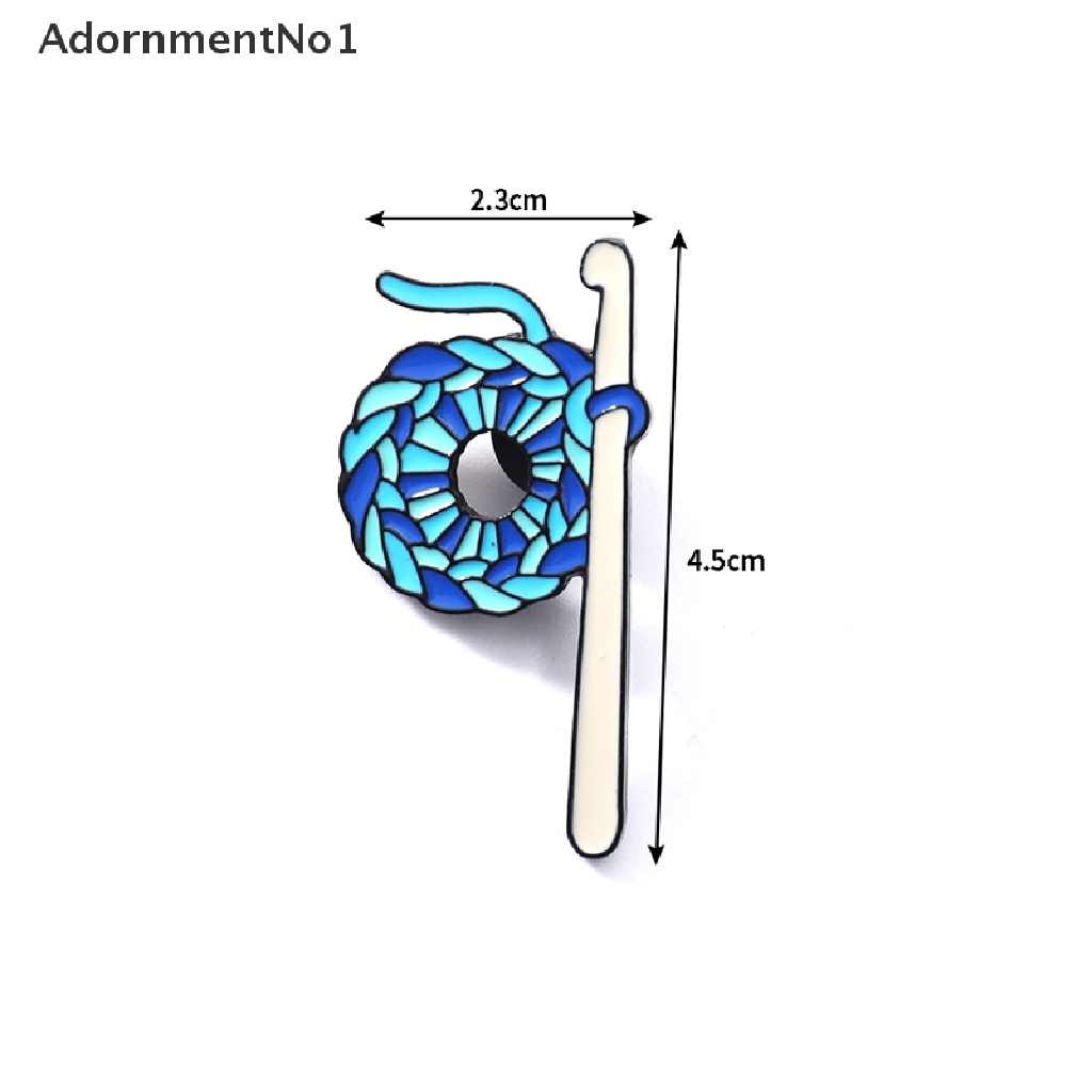 (AdornmentNo1) Bros Pin Enamel Desain Bola Wol Rajut Crochet Aksesoris Sweater / Kerah Pakaian Wanita