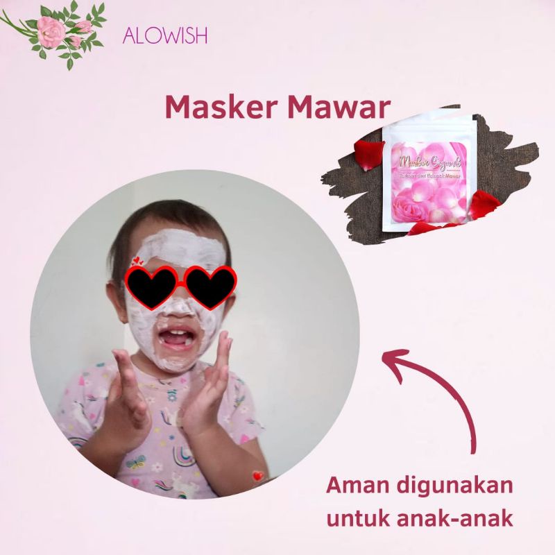 alowish Air mawar sulingan petani asli atau masker alowish