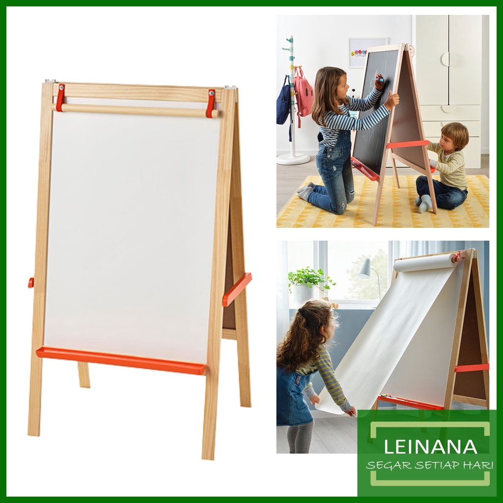 

PAPAN tulis anak / black board dan white board 2 in 1 BOLAK BALIK papan pengumuman