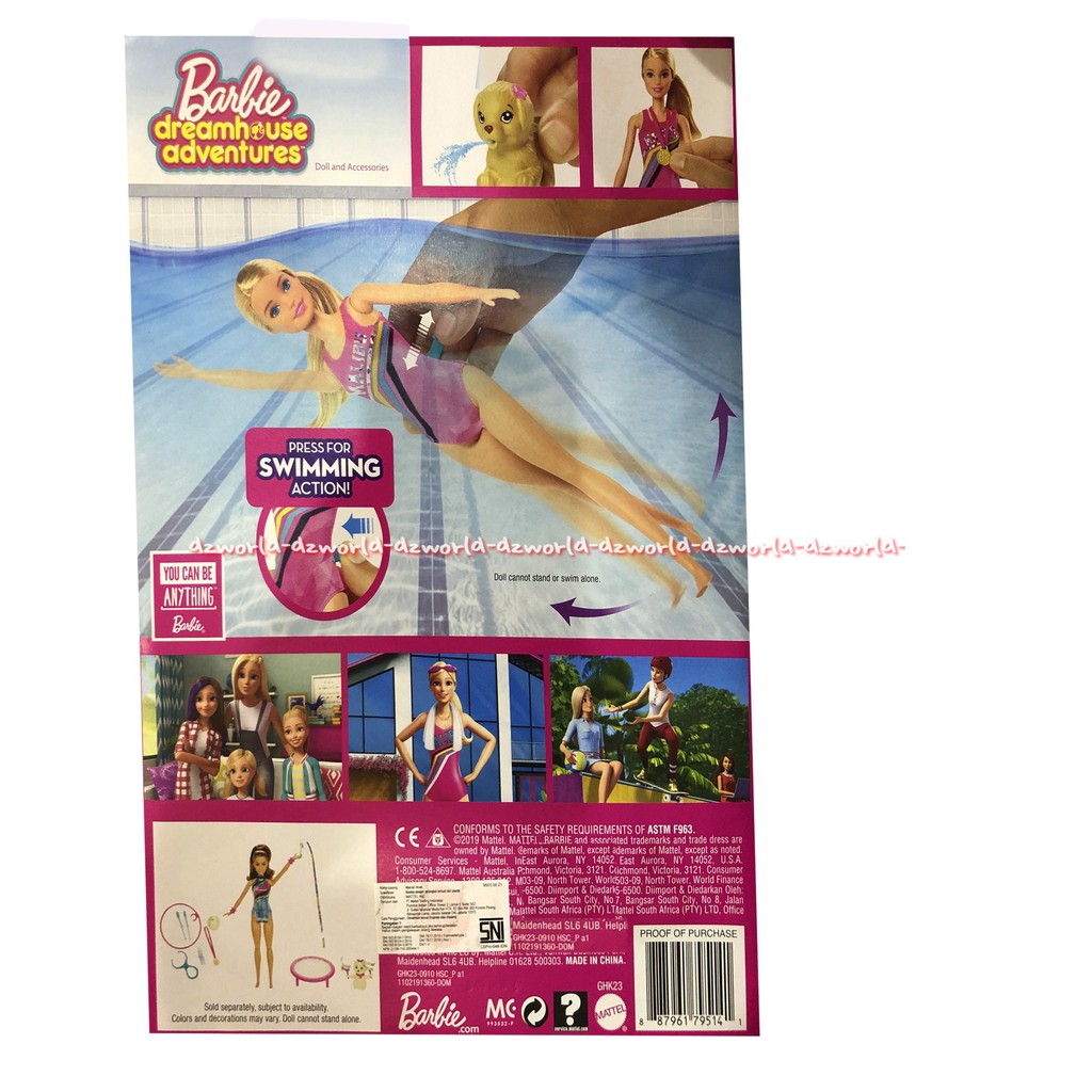 Barbie Swim n Drive Olympiade Mainan Boneka Barbie Bisa Berenang