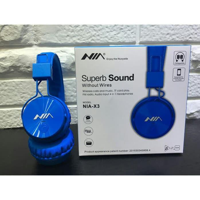 HEADPHONE BLUETOOTH NIA X3 - WIRELESS CALLS & MUSIC, TF CARD, FM
