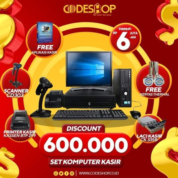 Paket Komputer Kasir Minimarket Lengkap Dengan Aplikasi