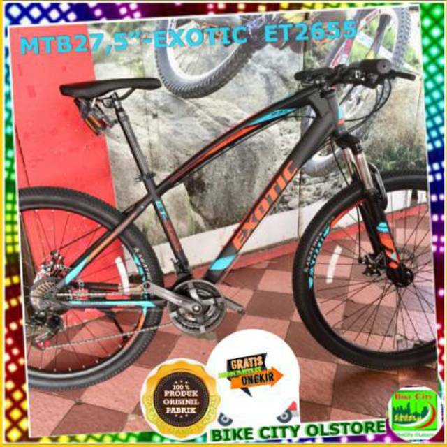  Sepeda  gunung  mtb  27 5 EXOTIC  ET 2655 21sp DISC FREE 