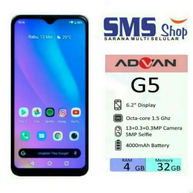 Advan G5 4gb 32gb Triple Kamera Garansi Resmi Shopee Indonesia