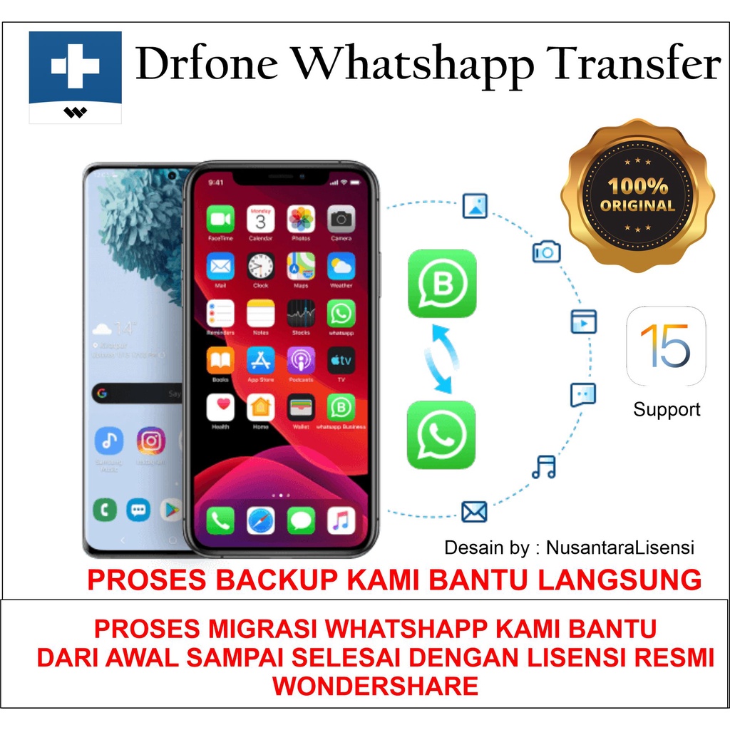 Wondershare drfone Whatshapp Transfer - dr fone Lisensi Resmi
