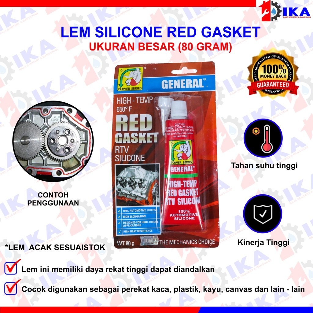 Lem RED Sealant Tube / Lem High Temp RED Silicon / Lem Red Silicon / Autosealer Red Lem Silikon Merah/ Lem Silicone Merah/ Silicone Red 30