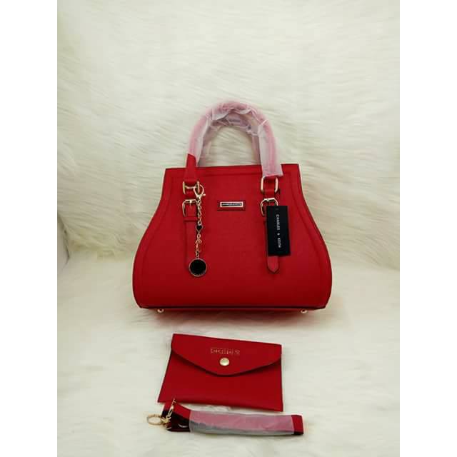 TAS WANITA CHARLES AND KEITH TINGGAL WARNA MERAH