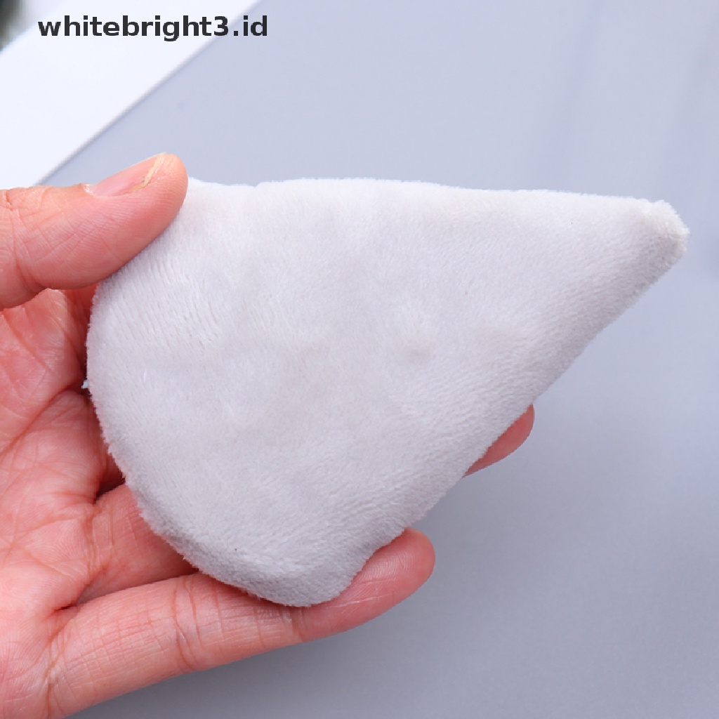 (whitebright3.id) Spons Puff Mini Bentuk Segitiga Bahan Katun Satin Untuk Makeup