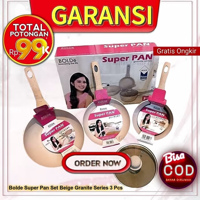 BOLDE Super Pan Set Beige Granite Series 3 Pcs