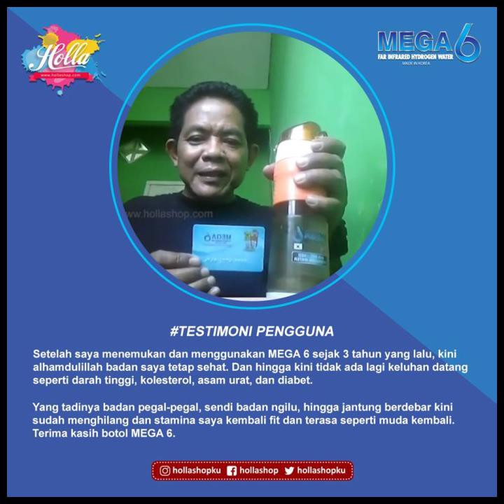 BOTOL MINUM MEGA 6 FAR INFRARED HYDROGEN WATER 600ML