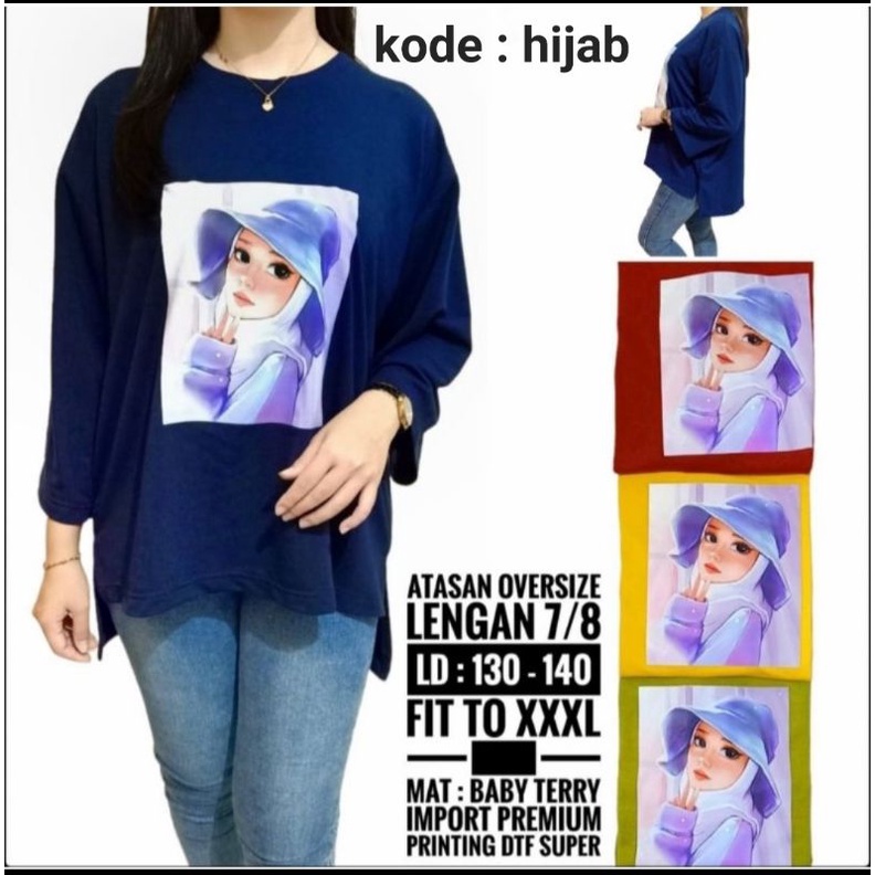 NEW KAOS OVERSIZE LENGAN 7/8  BABYTERRY / KAOS WANITA MURAH /KAOS MURAH