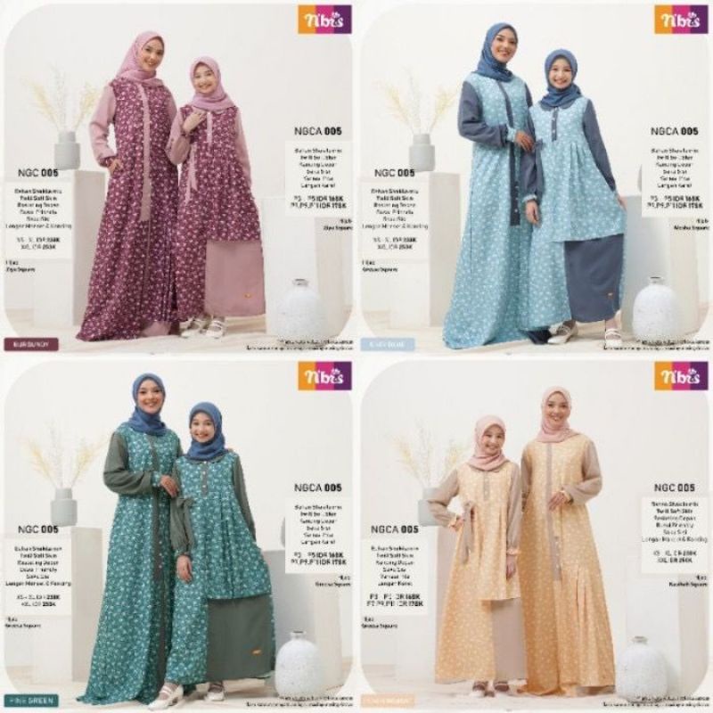 DISKON BESAR Gamis Nibras Motif Original Terbaru 2022/ wanita muslimah Dewasa /Couple Branded/ Merk 