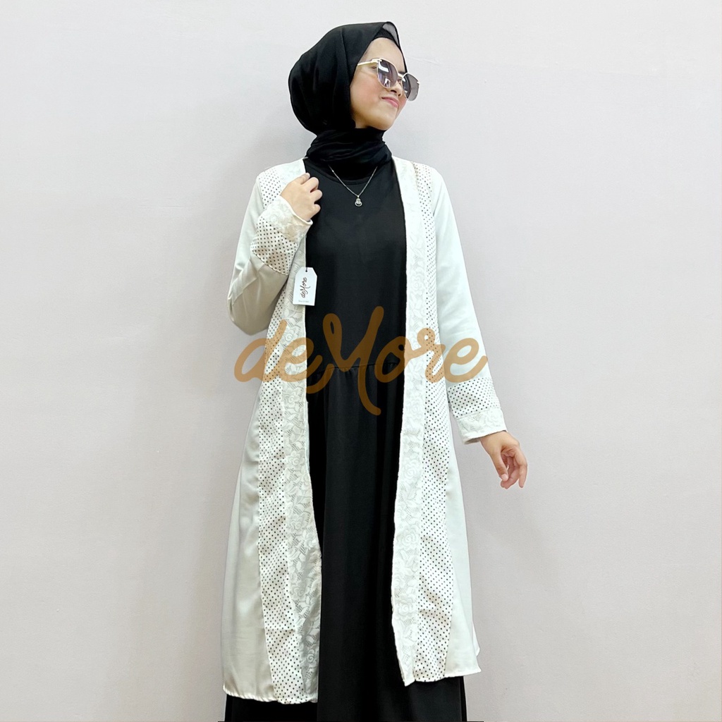 LONG OUTER HIJAB  CARDIGAN WANITA REVITA 2IN1 BUSANA WANITA MUSLIMAH DEMORE