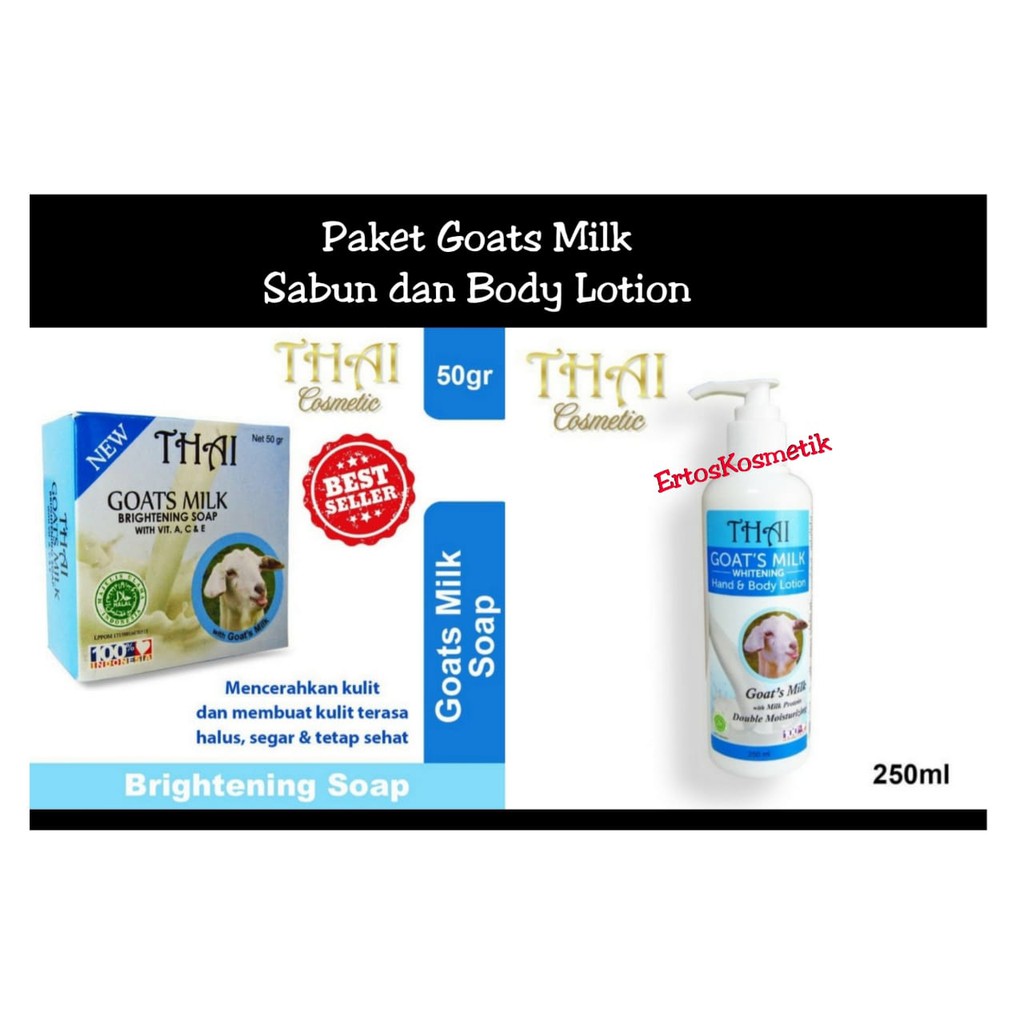 PAKET GOATS MILK 2 In 1 SABUN DAN BODY LOTION PEMUTIH KULIT