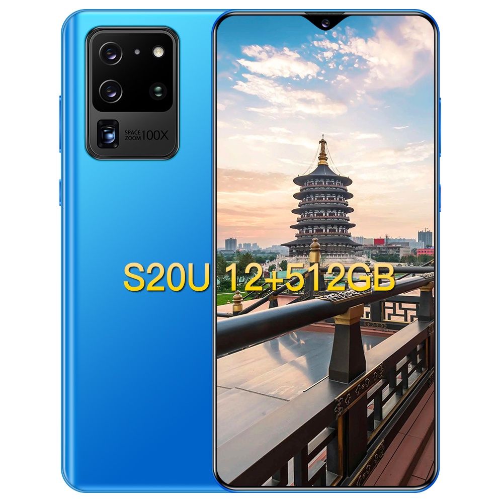 7.0 Inci Layar Penuh S20U Android Smartphone 12GB + 512GB 8MP + 16MP Baterai 4800Mah