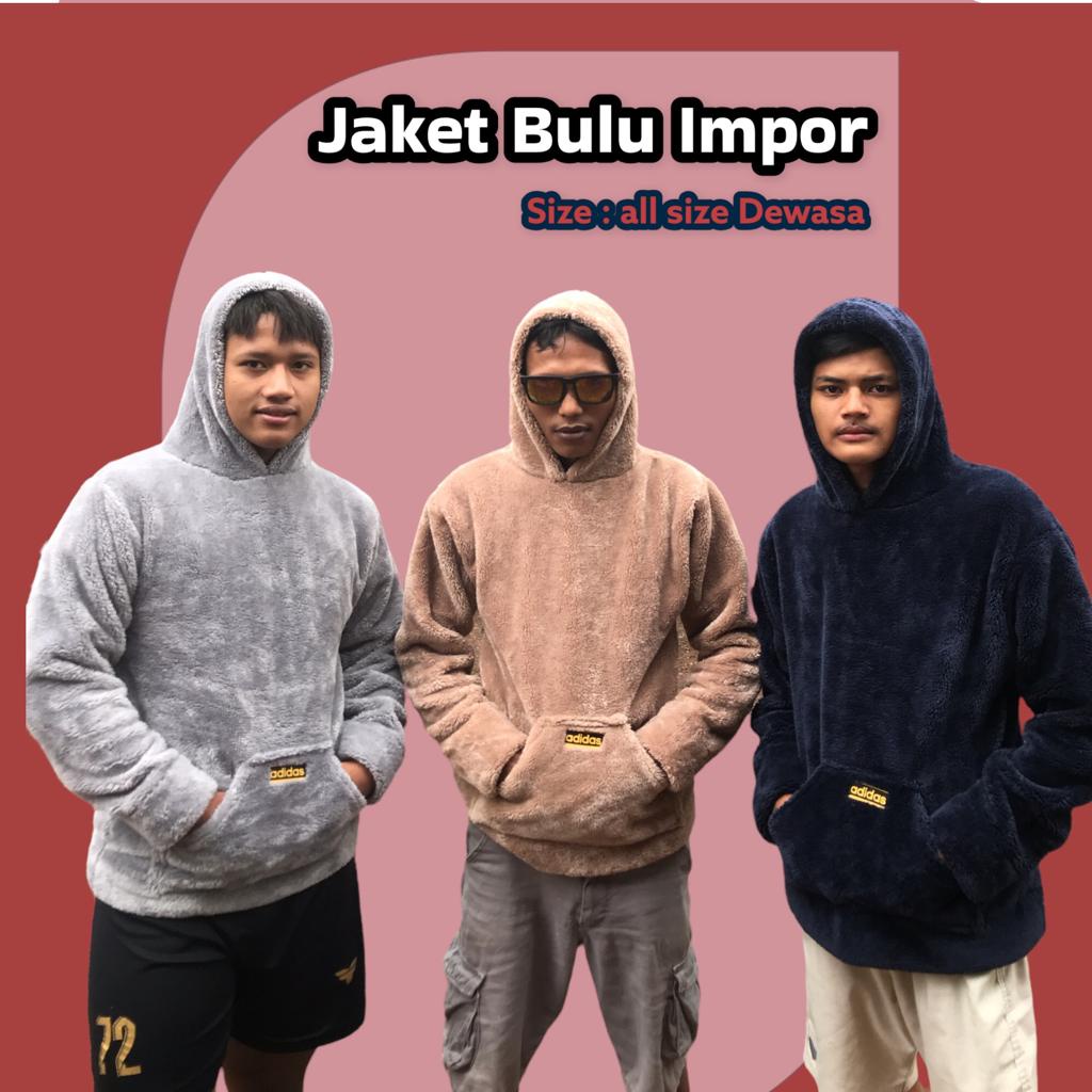 Jaket Wanita Pria Korean Bulu Tebal Distro Terlaris Jaket Unisex Import-8