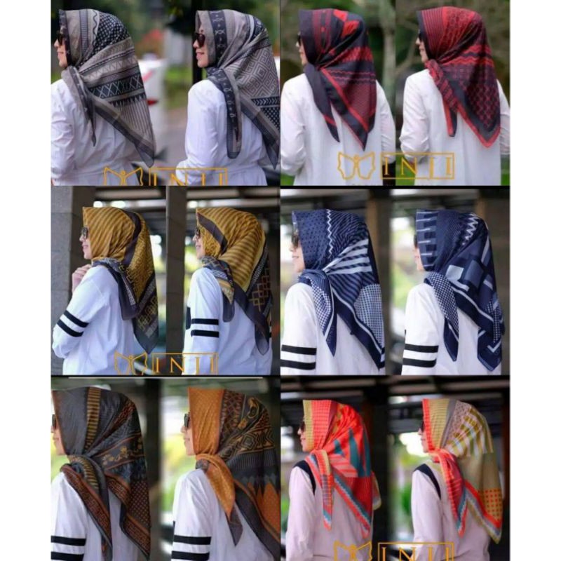 Pilih Motif Terfavorit Hijab Segiempat Deenay Kw Motif Inji Series