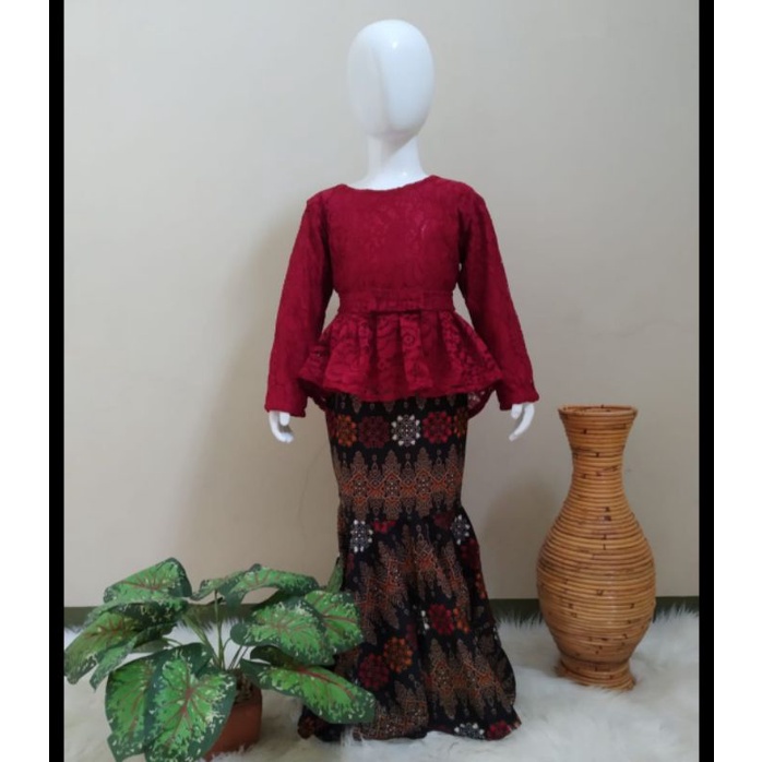 KEBAYA BRUKAT ANAK MURAH MERIAH AURORA MODERN TK-SD BAHAN GLITER HARGA 1Set  ROK PRADA 4TH-13TH