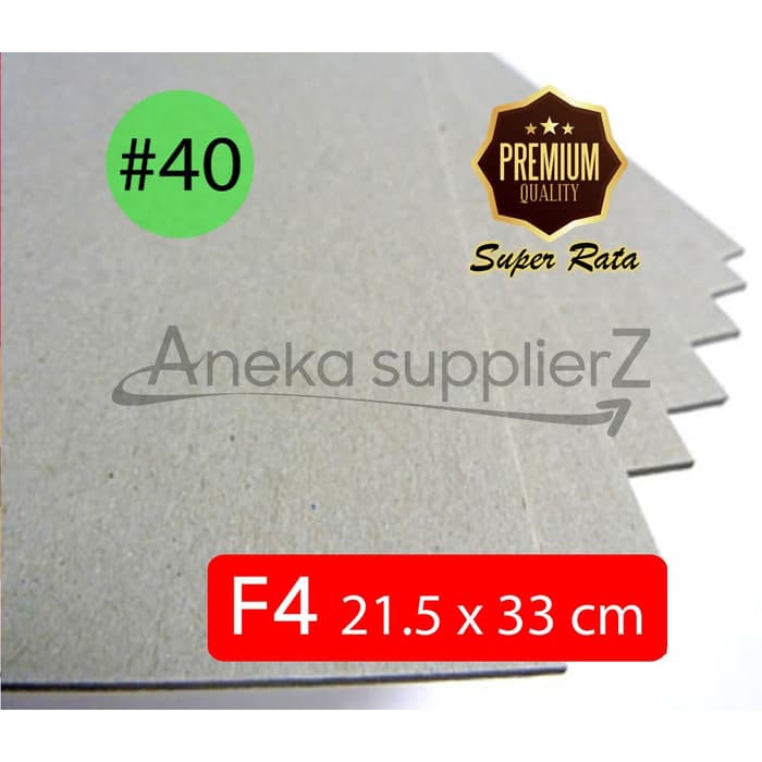 Karton Tebal Abu-abu - Hard Board Grey No. 40 (1.5mm) uk 21.5x33 cm F4|| 12lb