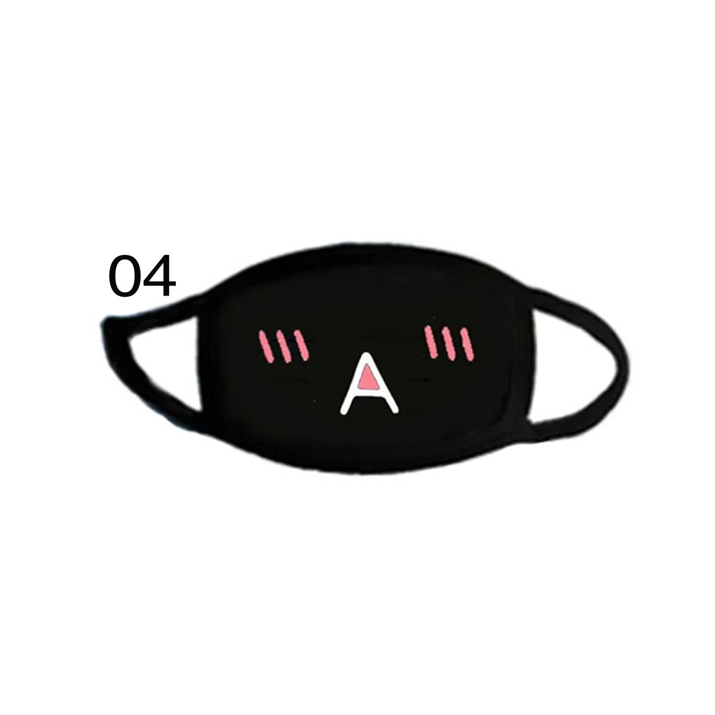 MEB masker emoticon emoji black dust mask motor anti debu kain hitam - 05