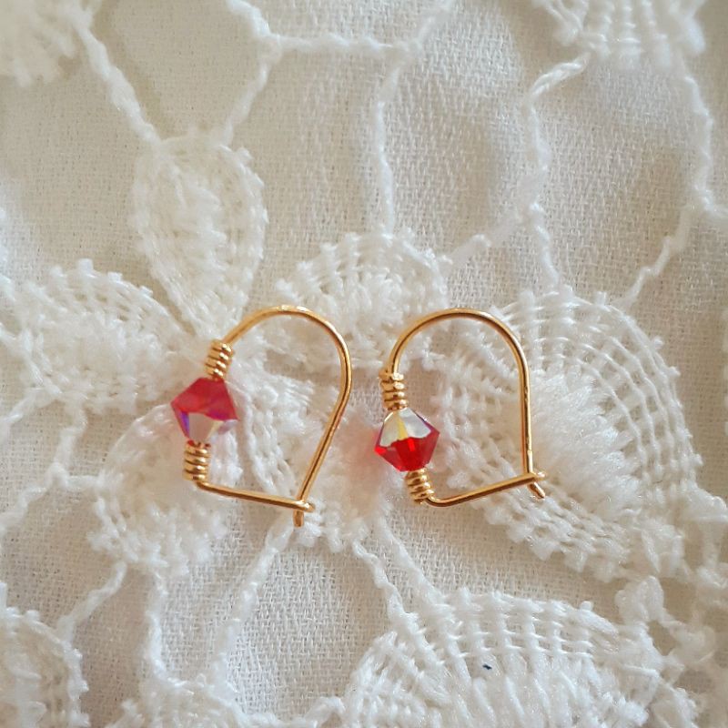 Anting Anak Knip Mata Merah Emas Muda 1/2 gr