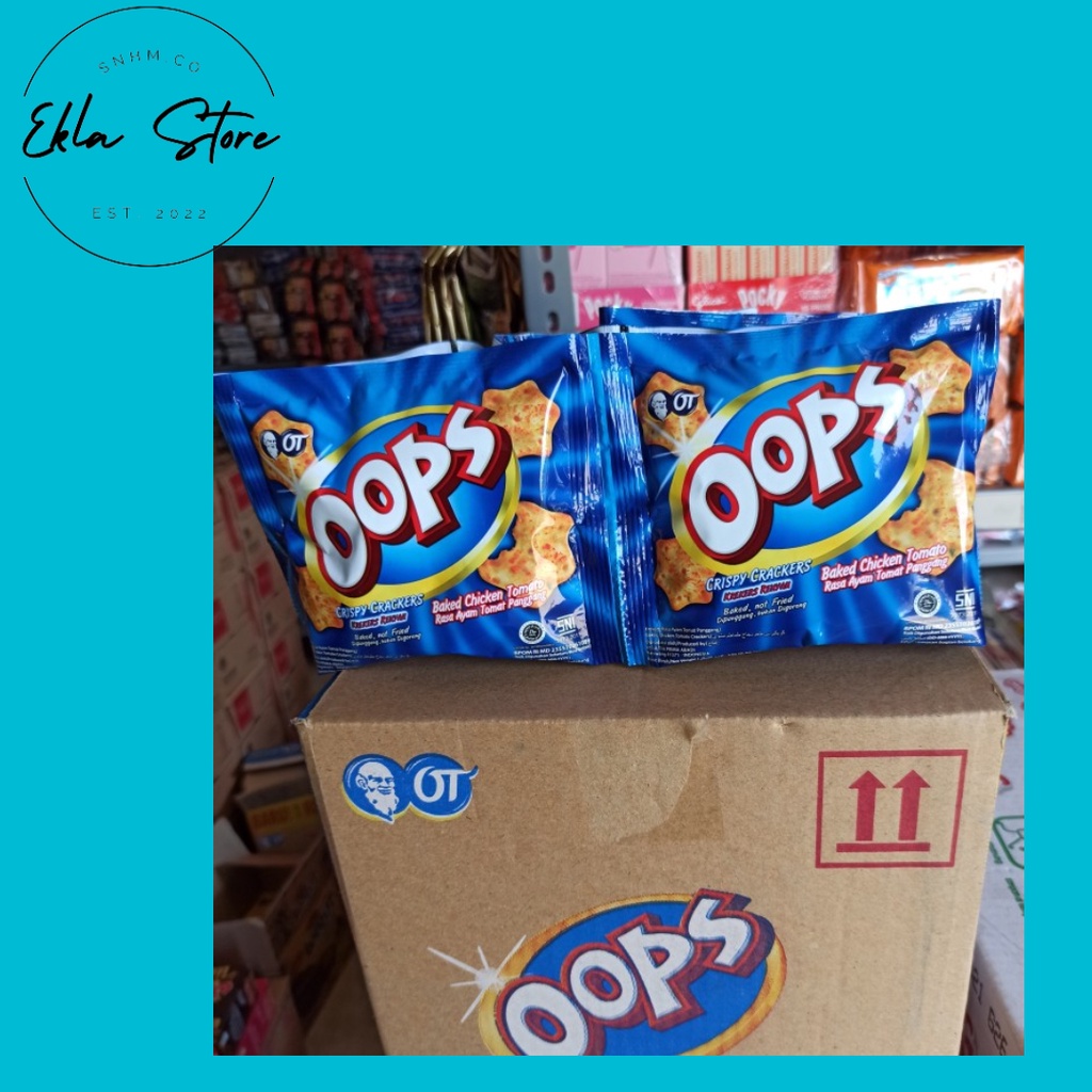 

OOPS Crispy Crackers Baked Chicken Tomato 14gr [ 1 Karton ]