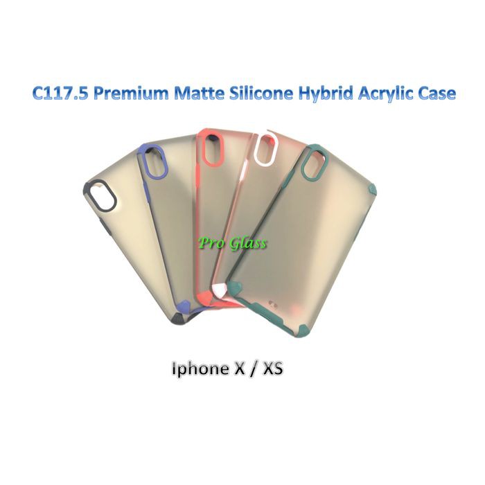 C117.5 Iphone 6/6+/7/ 8/7+/8+/X/XS/XR/XSMAX/11/11PRO/11MAX Premium MatteAcrylic Silicone Hybrid Case