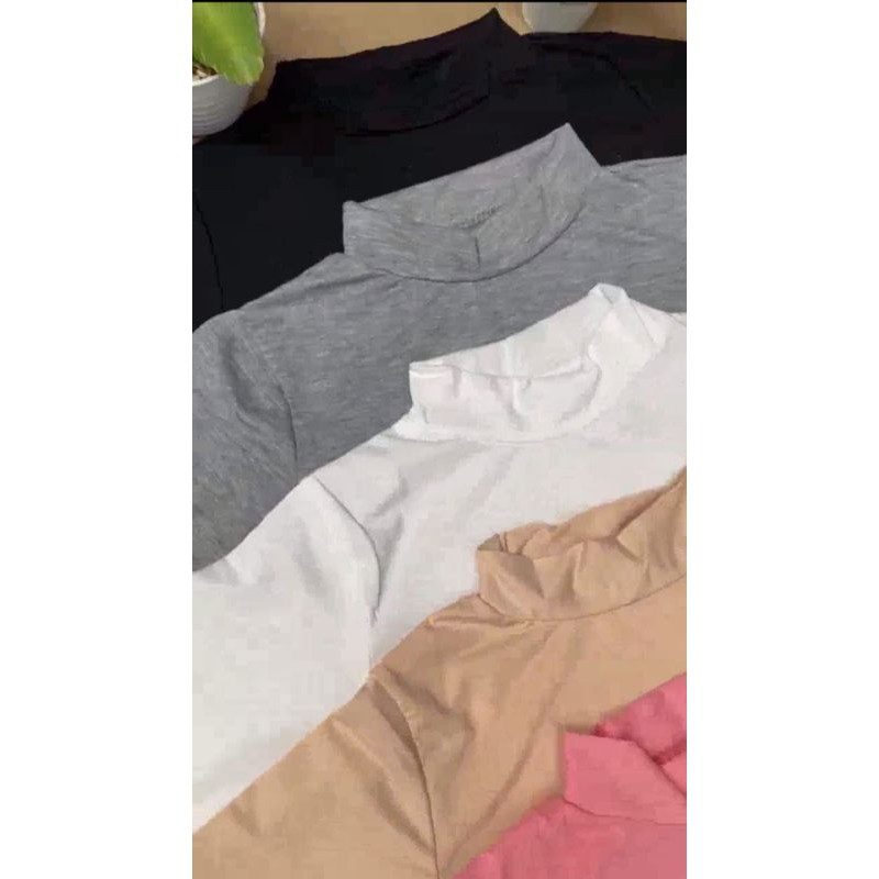 PROMO MANSET BADAN POLOS TEBAL ADEM TURTLENECK BAHAN KAOS TIDAK LICIN-ABU MIST