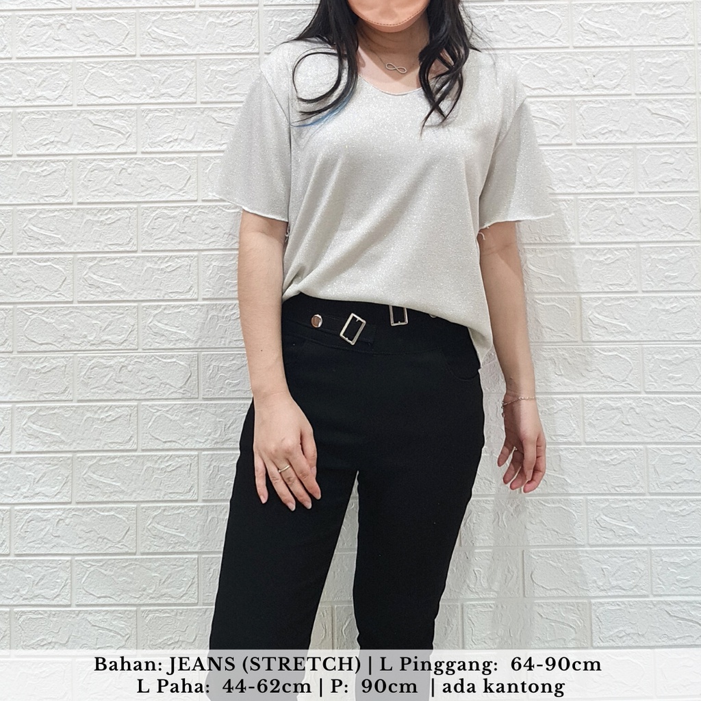 4265 newkers slim fit highwaist jeans celana import korea