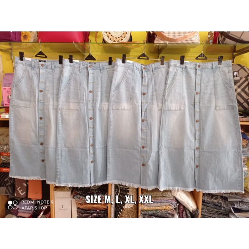 ROK JEANS FULL KANCING LENTUR ROK VJ JEANS ORIGINAL ROK SPAN JEANS