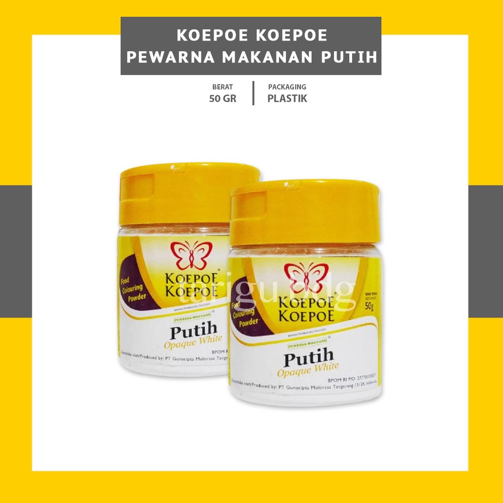 KOEPOE KOEPOE BAKING SODA BAKING POWDER - PENGEMBANG KUE PENGEMBANG ADONAN - CREAM TARTAR KUPU KUPU NATRIUM BENZOAT - OPAQUE WHITE OPAK PUTIH