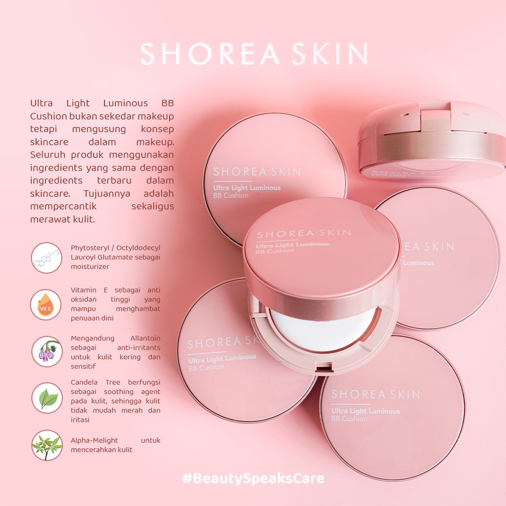 Ultra Light Luminous BB Cushion Hybrid Makeup - Skincare Di Dalam Makeup Shorea Skin