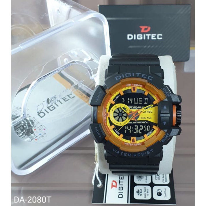 Jam Tangan Pria Digitec Original 2080 Dual Time Gratis Ongkir COD