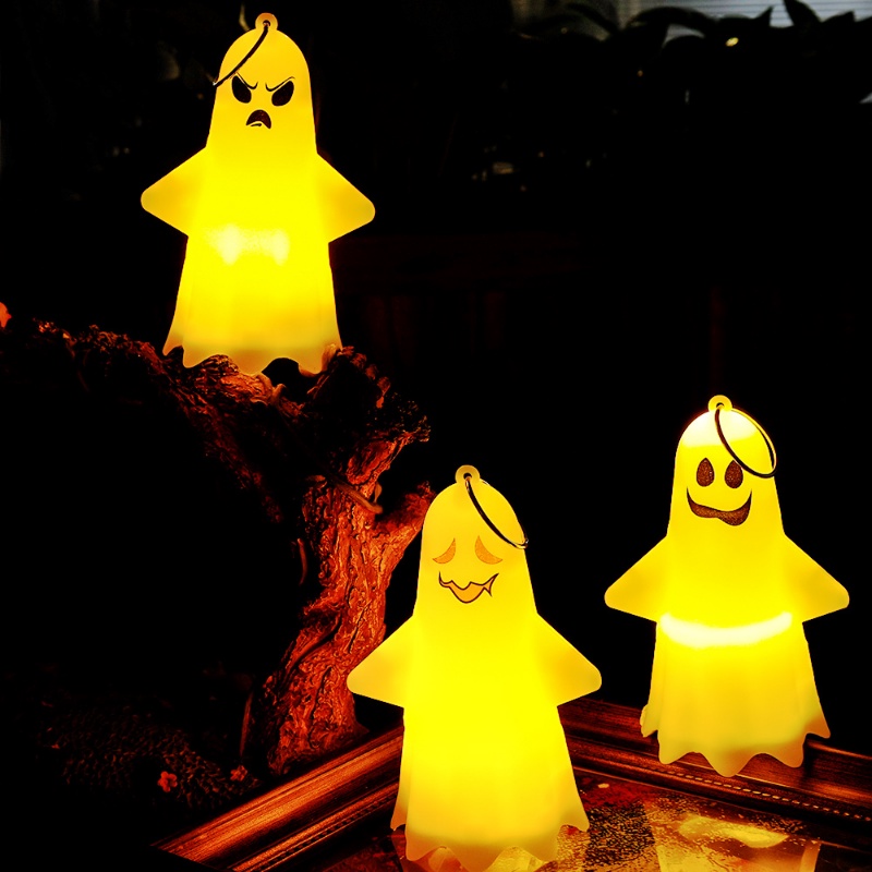 1pc Lampu Lentera Gantung LED Bentuk Hantu Gaya Vintage Untuk Dekorasi Halloween