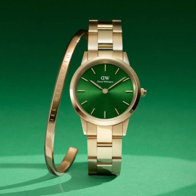 Jam Tangan Wanita Green Emerald Gold Stainless Steel