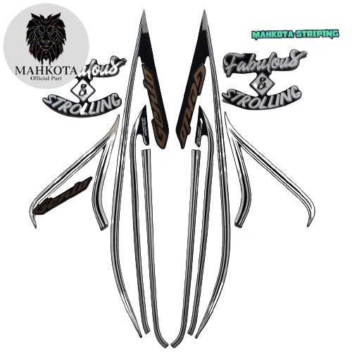 Striping Stiker Polet Sepeda Motor List BODY MOTOR HONDA GENIO 110 2022 FABULOUS HITAM Mahkota Stick
