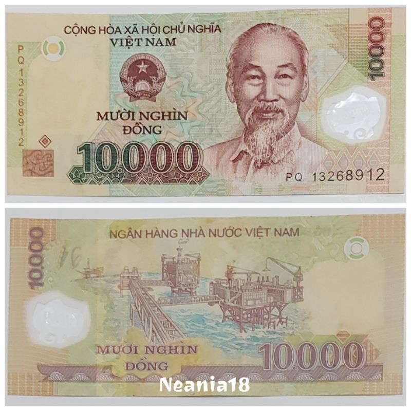 Koleksi Vietnam Dong Pecahan 10000 Bahan Polymer
