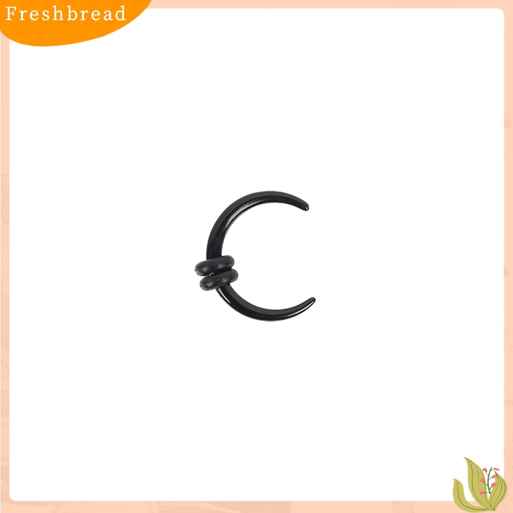 [Fresh] 1Pc Anting Piercing Tindik Telinga Desain Bulan Sabit Bahan Akrilik untuk Wanita