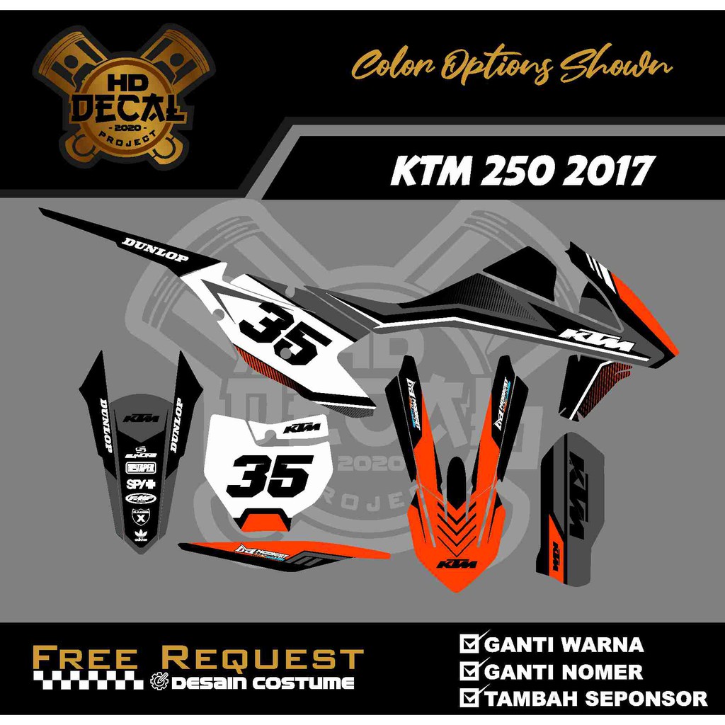 DECAL KTM 250 2017 DECAL KTM SIXDAY DECAL KTM 16