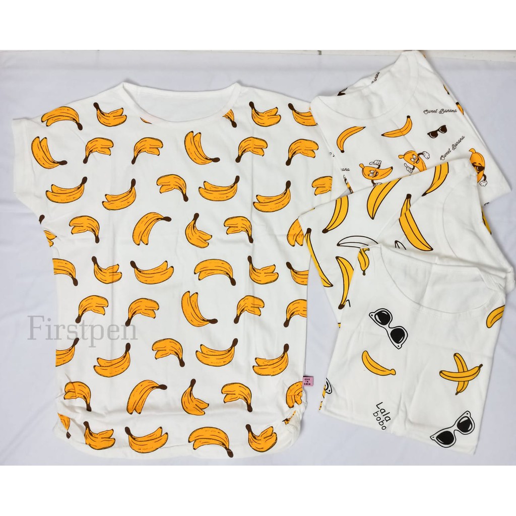 Kaos Banana Atasan Baju Motif Pisang Wanita