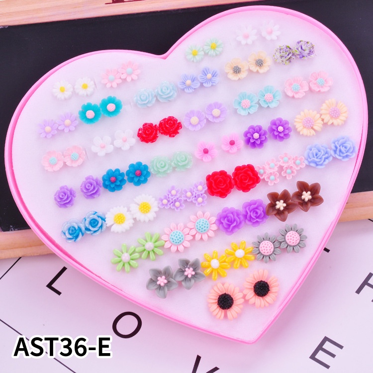 Anting SET 36 Tusuk Berbagai Bentuk Women Earrings Set-E