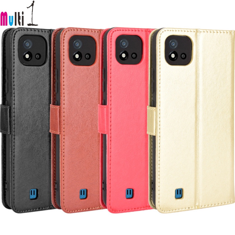 Leather Case Wallet Realme C20 - Realme C20A - Realme C11 2021 Flip Cover Case Dompet