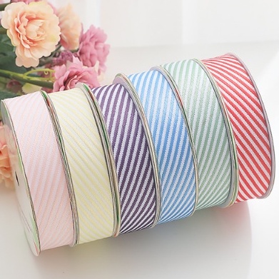 Korean Striped Ribbon 2.5 CM / Pita Satin / Ribbon / Pita Import / Pita Bunga / Pita Kado / Pita Chiffon / Pita Termurah / Flower Ribbon / Florist Ribbon / Pita / Pita Grosir / Pita Besar Kecil Medium / Satin / OPP / Pita Tarik / Florist supply