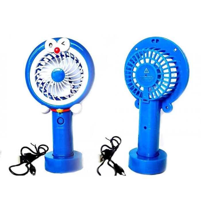 Kipas Angin Lampu Led Hand Mini Fan Usb Portable Karakter