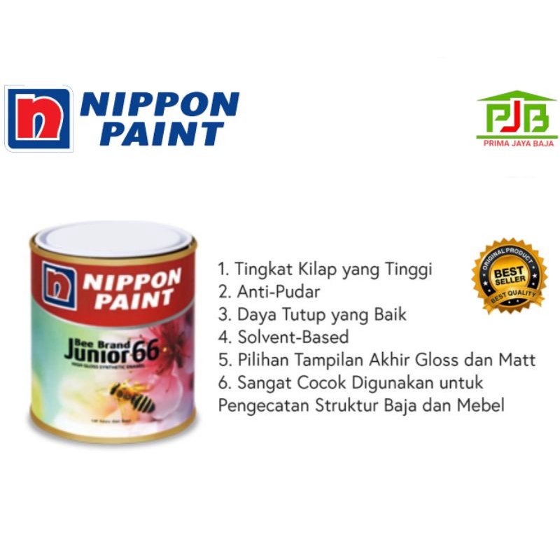 

Cat Minyak Kayu dan Besi Bee Brand Junior 66 Nippon Paint 0,94L