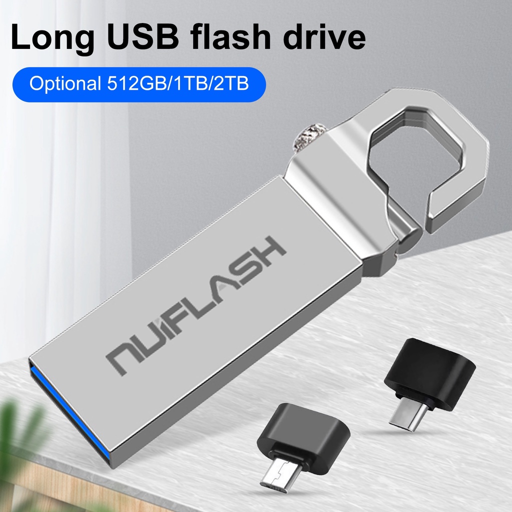 Flash Disk USB Bahan Metal Kapasitas 512GB / 1TB / 2TB Anti Air Untuk Nuiflash